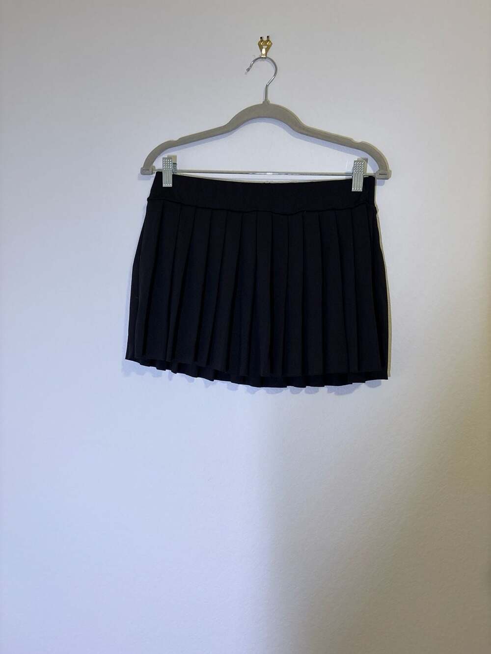 Black Pleated Athletic Tennis Mini Skirt
